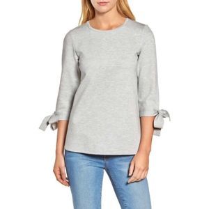 HALOGEN Grey Sweater Ties at Wrists Size L,‎ NWT